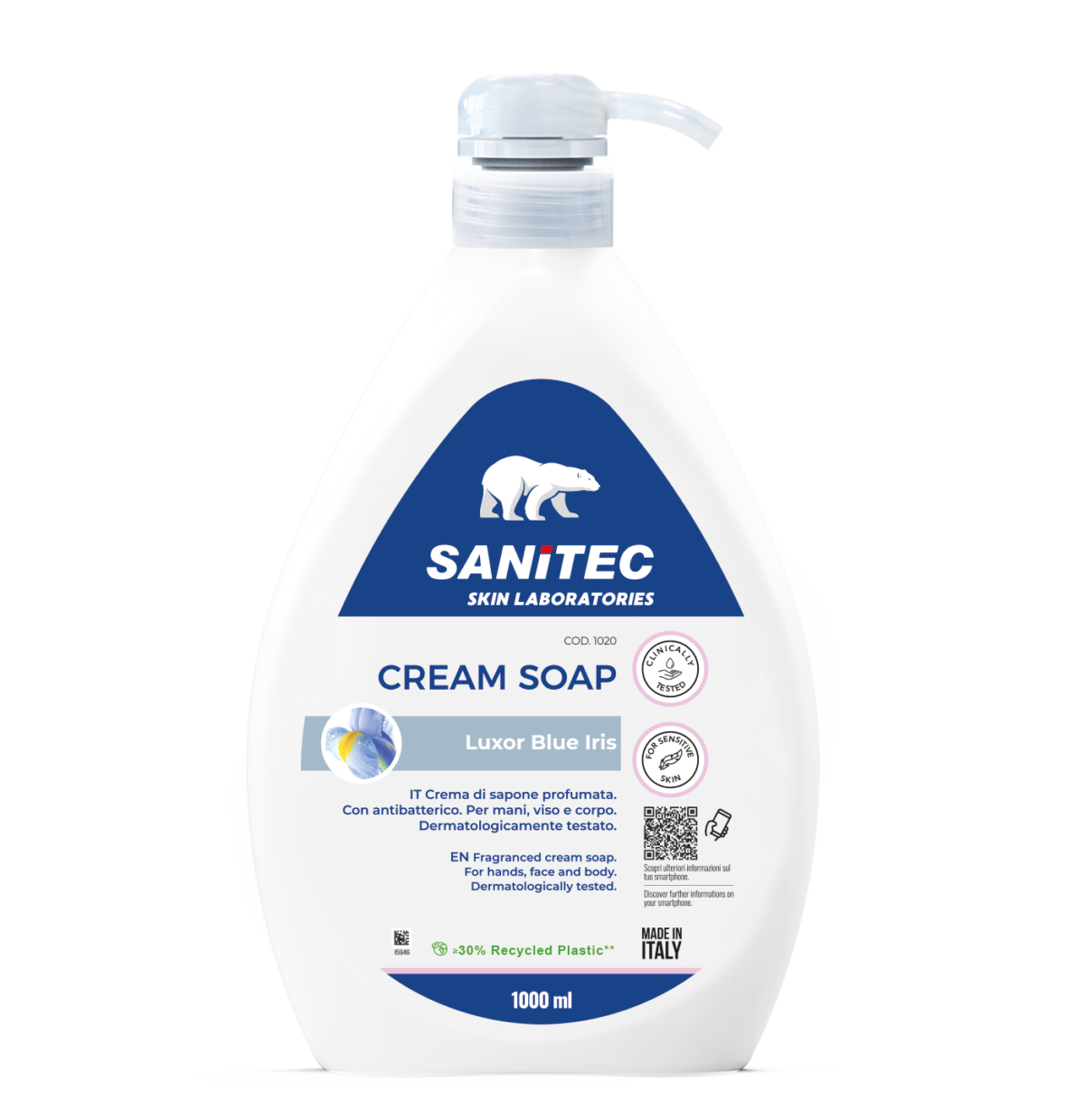 LAVAMANI CON ANTIBATTERICO IRIS ML.1000 1020 CREMA DI SAPONE SANITEC