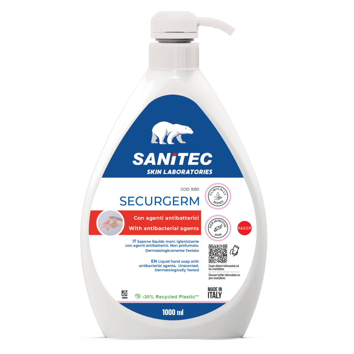 LAVAMANI lt. 1 SECURGERM LIQUIDO SANIFICANTE SANITEC 1030