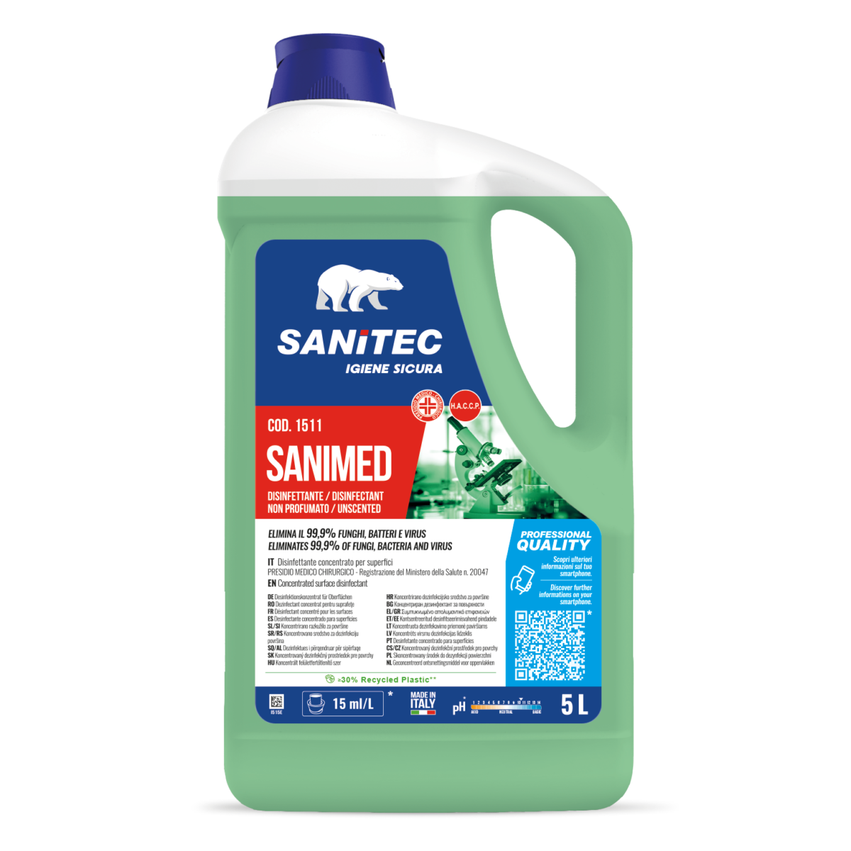 DET.lt. 5 SANIMED DISINFETTANTE CON PRESIDIO MEDICO SANITEC 1511