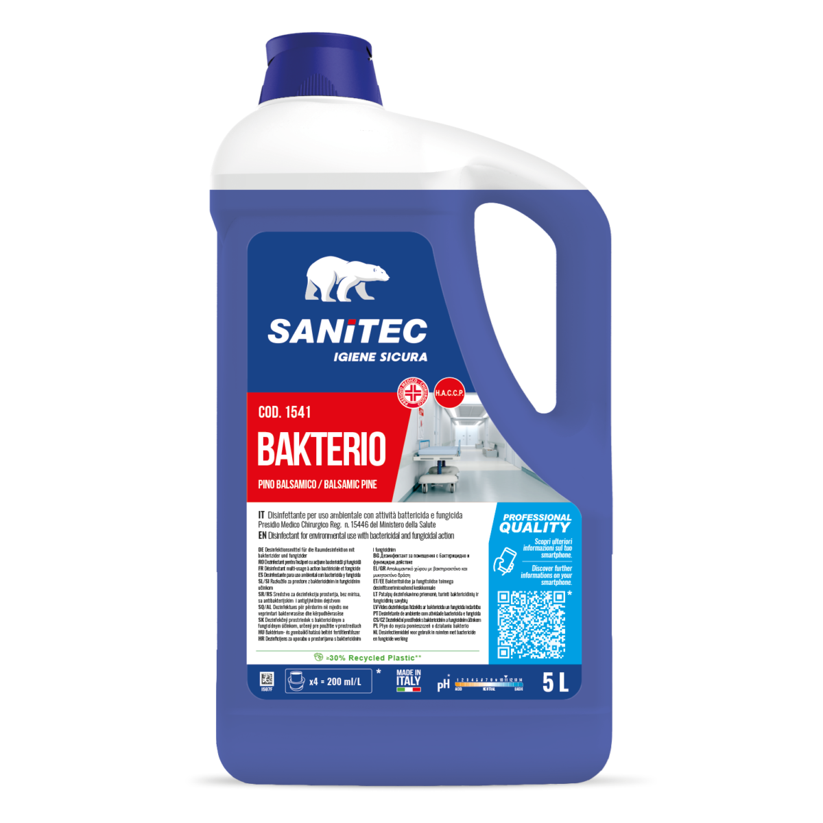 DET.lt. 5 BAKTERIO SANITEC DISINFETTANTE CON PRESIDIO MEDICO 1541