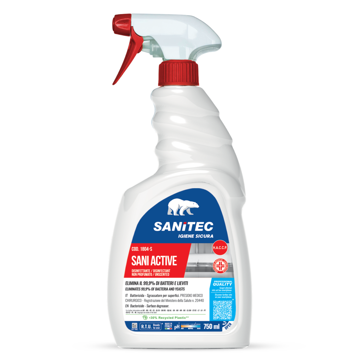 DET.lt. 0,750 SANI ACTIVE SGRASSATORE CON PRESIDIO MEDICO SANITEC 1804