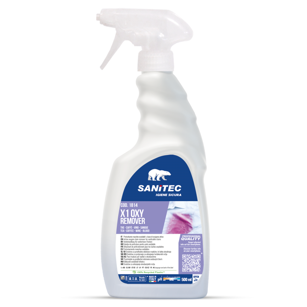 SMACCHIATORE TESSUTI X1 OXY ML 750 SANITEC 1814
