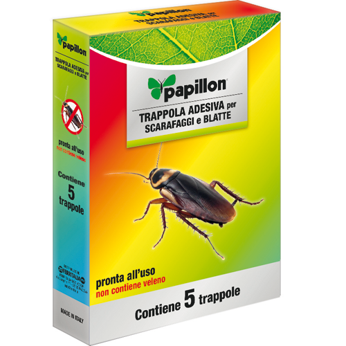INSETTICIDA TRAPPOLA ADESIVA SCARAFAGGI confezione da 5 pz.