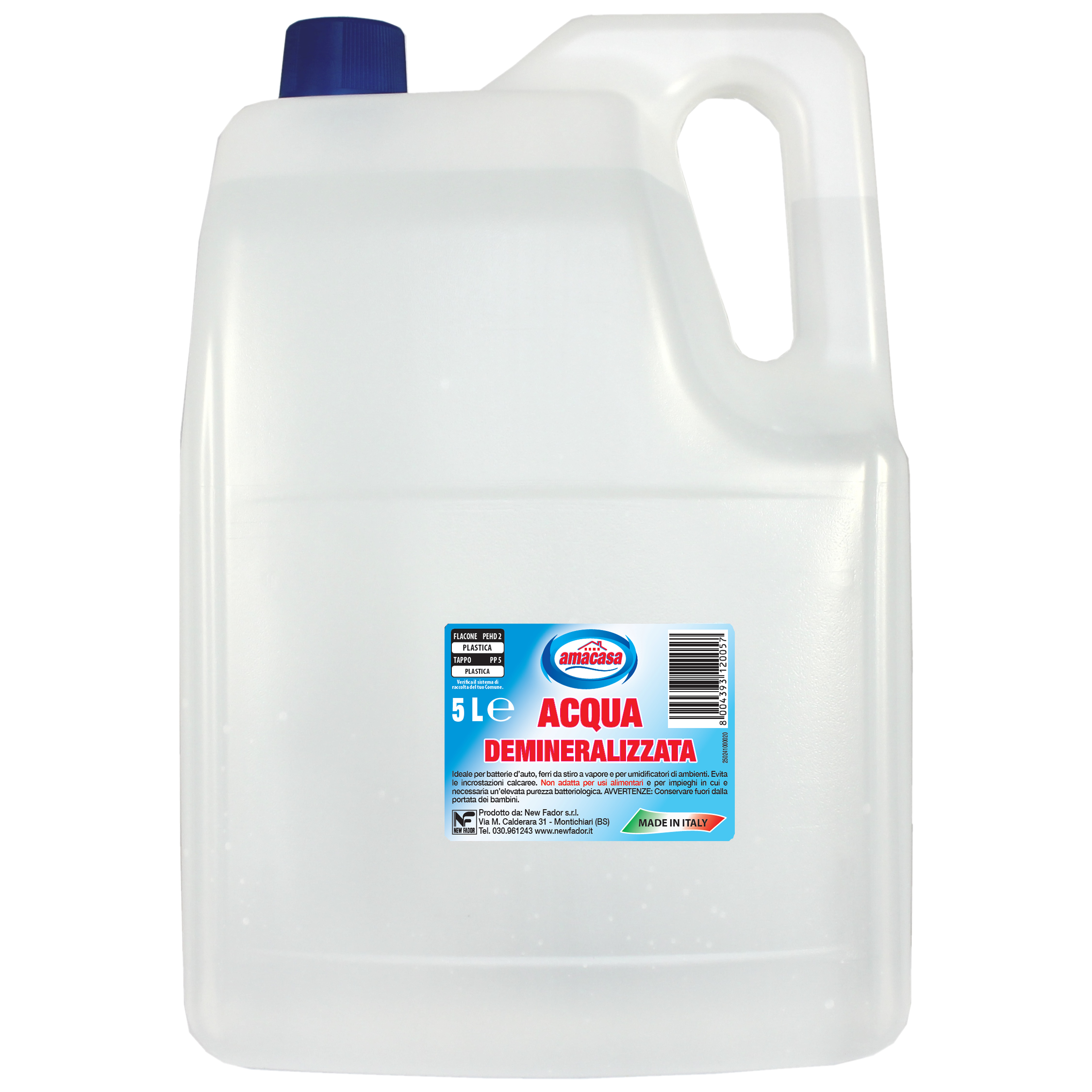 ACQUA DEMINERALIZZATA lt.5 SCATOLA DA 4 PZ
