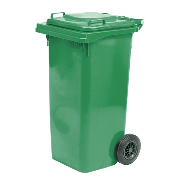 BIDONE CARRELLATO lt.120 CON RUOTE e COPERCHIO - immagine 2
