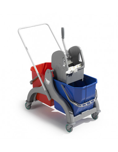 CARRELLO CON STRIZZATORE PLASTICA LT 50.