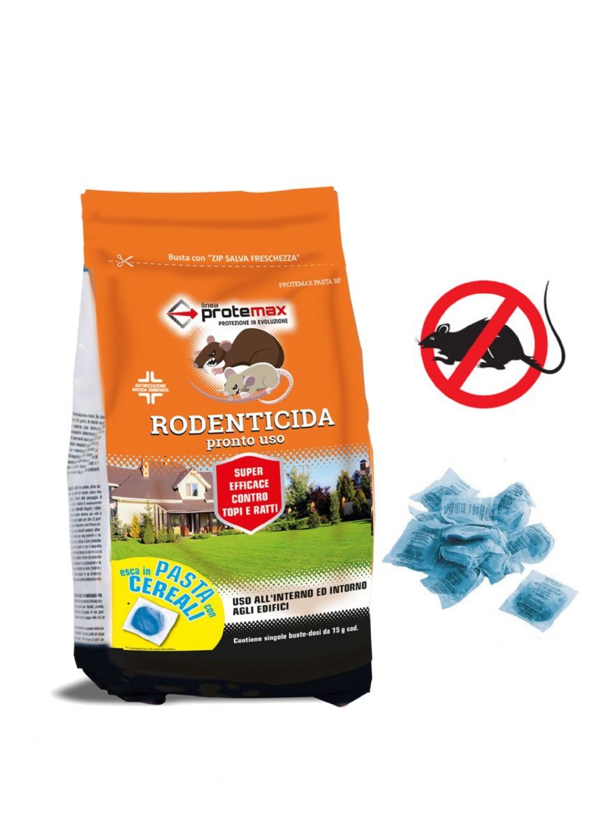PASTA ESCA RATTICIDA RODENTICIDA GR.150 ROSSA O BLU